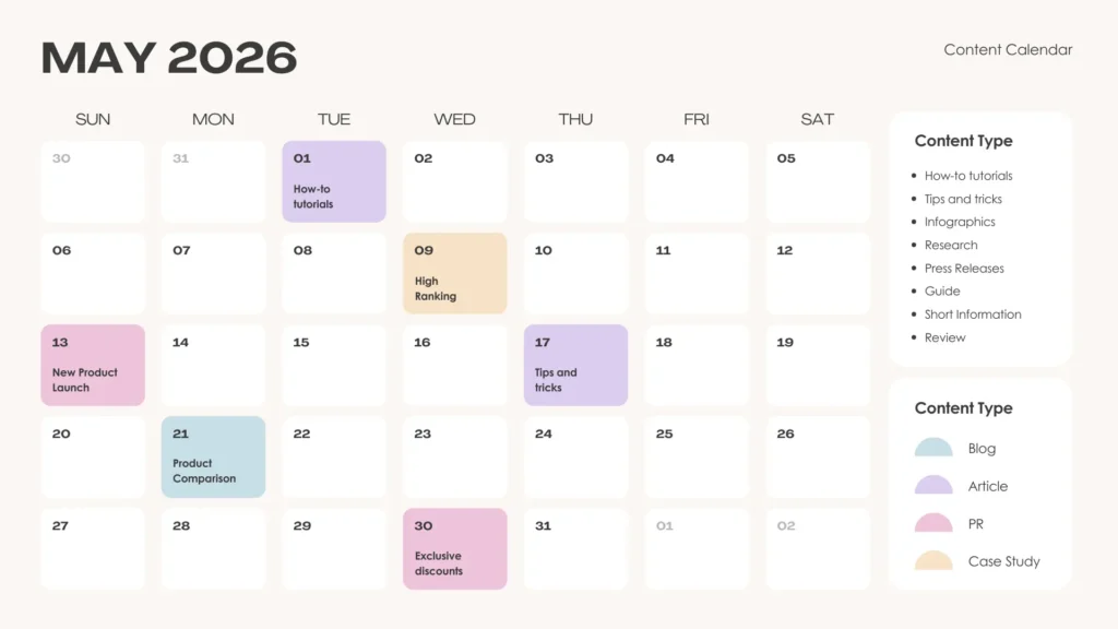 Content Calendar