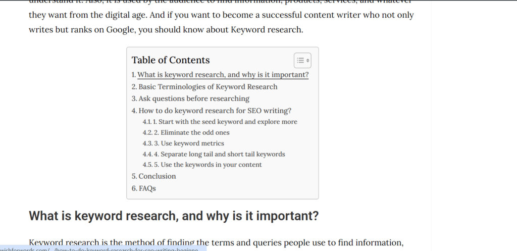 Table of Contents