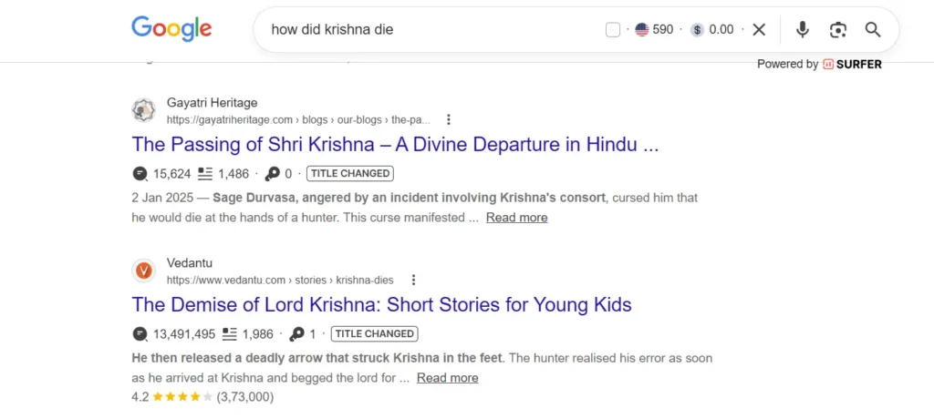 SERP check for keyword research
