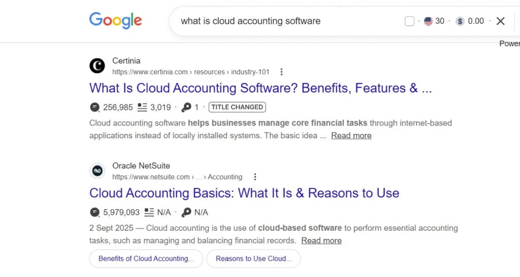 Checking search intent with the help of Google