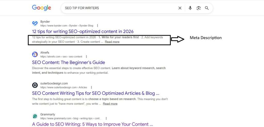 what is meta description 